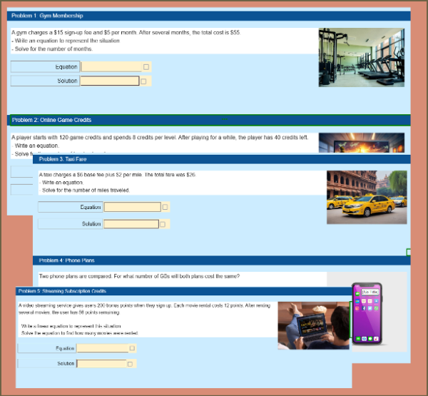 Solving Linear Equations in Real-World Situations
