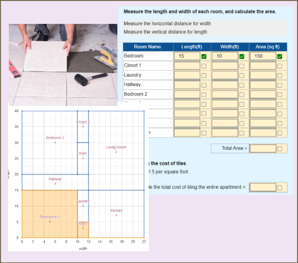 Tiling Estimation for Given Floor Plan