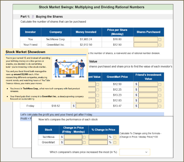 Stock Market Swings: Multiply & Divide Rational Numbers