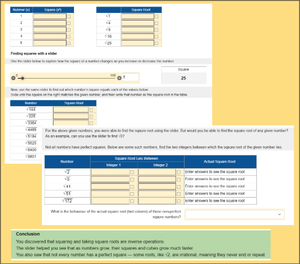 Square and Cube Root Explorer