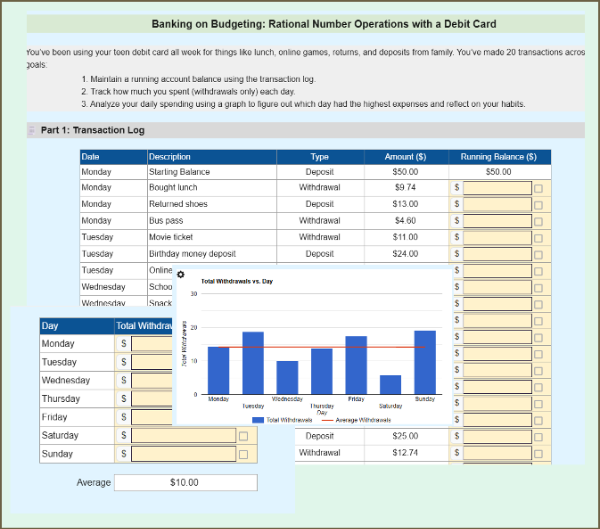 Bank Transactions: Rational Number Operations