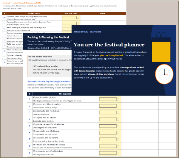 Packing & Planning the Festival Using GCF & LCM