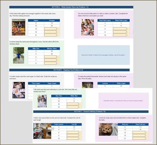 Equivalent Ratio Table Relay