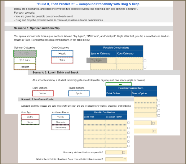 Build It, Then Predict It! – Compound Probability with Drag & Drop