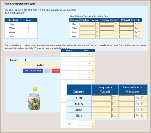 Pick-a-Ball Experimental Probability